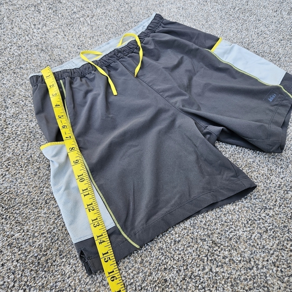 REI Mens Climbing Biking Shorts Gray Black Hip Pockets Outdoor Athletic Medium - Picture 7 of 11